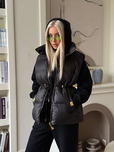 Женский костюм тройка на флисе Schiaparelli premium - Black   