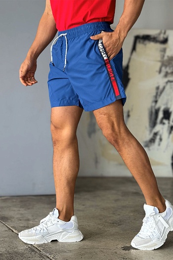 Шорты синего цвета Tommy Hilfiger taped logo   