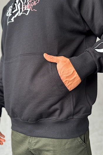 Мужское чёрное худи Off-White Graffiti Arrows Logo   