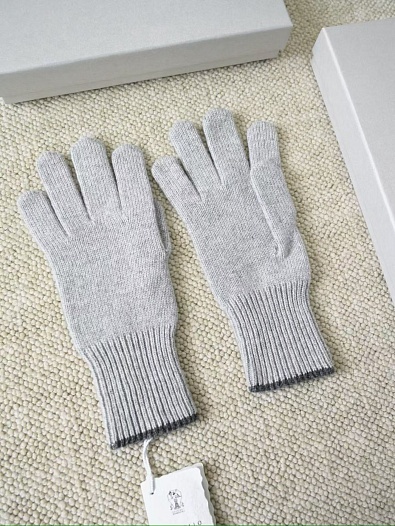Кашемировые перчатки Brunello Cucinelli premium - Light Grey   