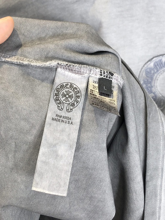 Серая оверсайз футболка Chrome Hearts Premium