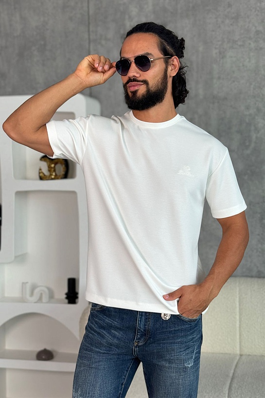 Мужская белая футболка Loro Piana