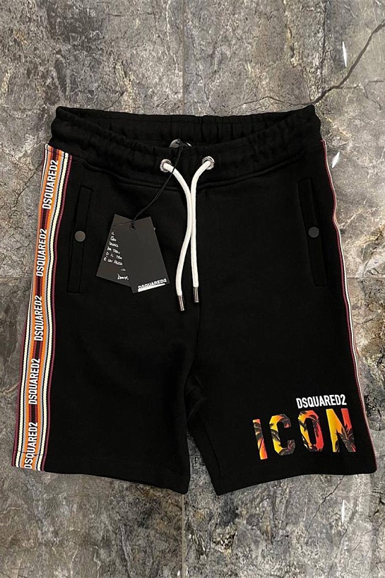 Мужские чёрные шорты Dsquared2 Icon tropical