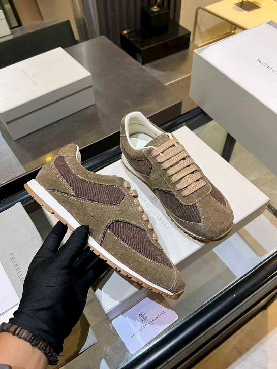 Женские замшевые кроссовки Brunello Cucinelli premium