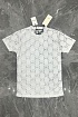 Мужская белая футболка Gucci GG Logo All-over