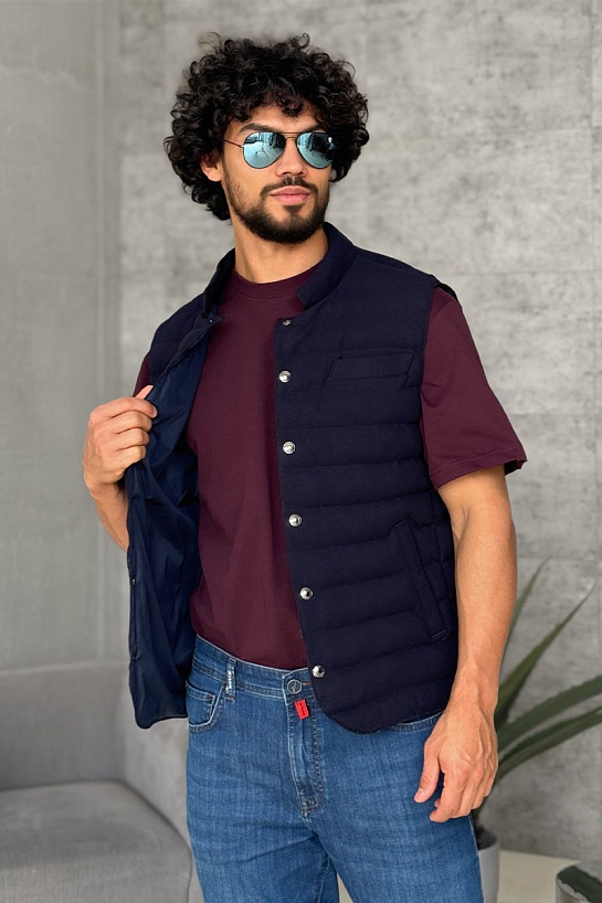 Мужской синий жилет Loro Piana