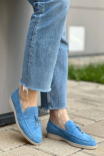 Женские замшевые лоферы Loro Piana Open Walk   