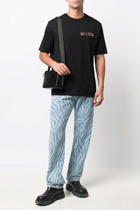 Чёрная мужская футболка Moschino