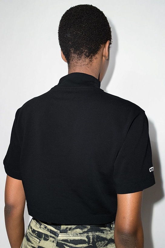Чёрная футболка Heron Preston СТИЛЬ-logo cropped