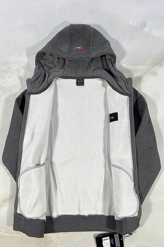 Утеплённая кофта на флисе Paul & Shark серого цвета