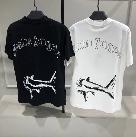 Белая футболка Palm Angels Broken Shark