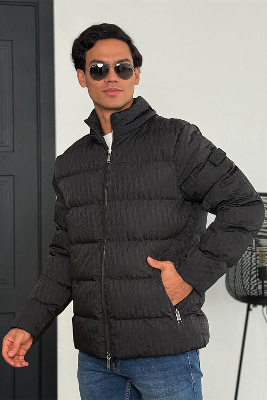 Чёрная мужская куртка Dior Oblique Technical Jacquard