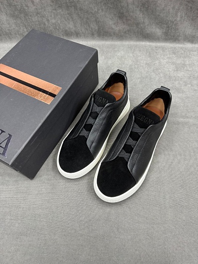 Мужские кроссовки Ermenegildo Zegna Triple Stitch - Black   
