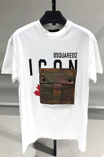 Мужская футболка Dsquared2 Camo Pocket - White   