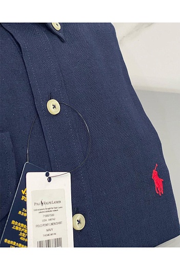 Тёмно-синяя рубашка Polo Ralph Lauren logo-embroidered   