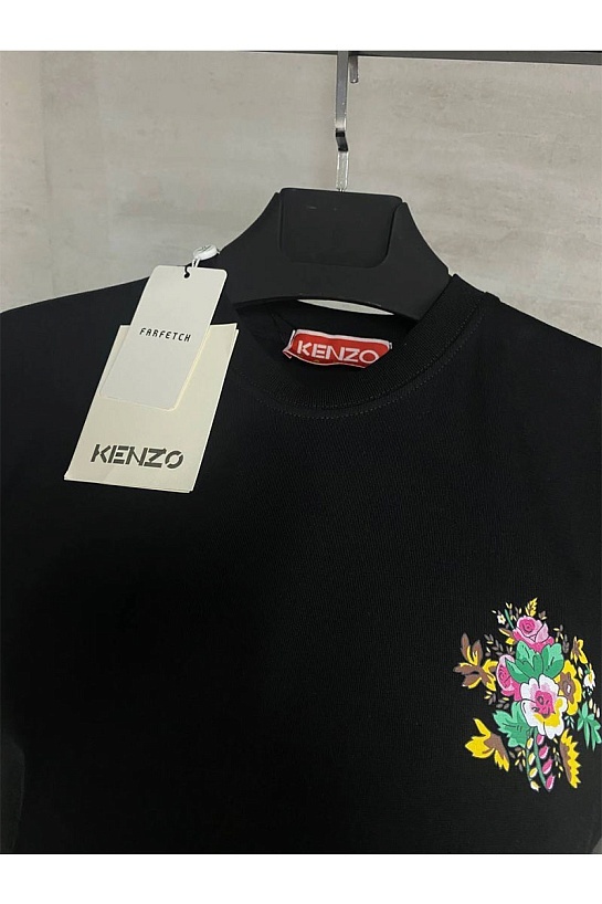 Футболка чёрного цвета Kenzo Pop Bouquet