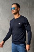 Синий мужской джемпер Prada logo-embroidered