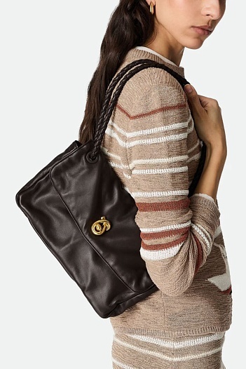 Кожаная сумка Bottega Veneta Madison 29x17 см - Brown   