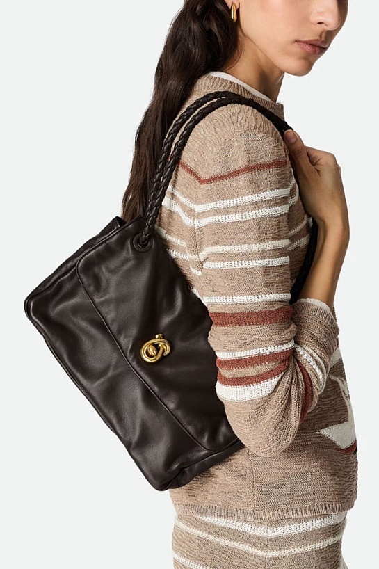 Кожаная сумка Bottega Veneta Madison 29x17 см - Brown