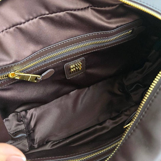 Кожаная сумка тоут MIU MIU Beau 36x21 см - Brown