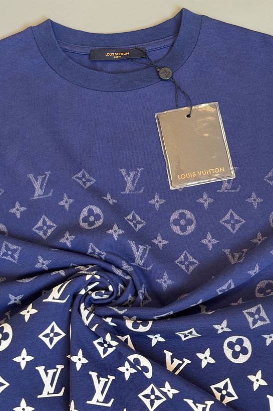 Футболка тёмно-синего цвета Louis Vuitton Monogram Gradient