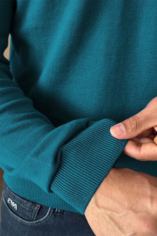 Мужская кофта Tommy Hilfiger бирюзового цвета logo-embroidered