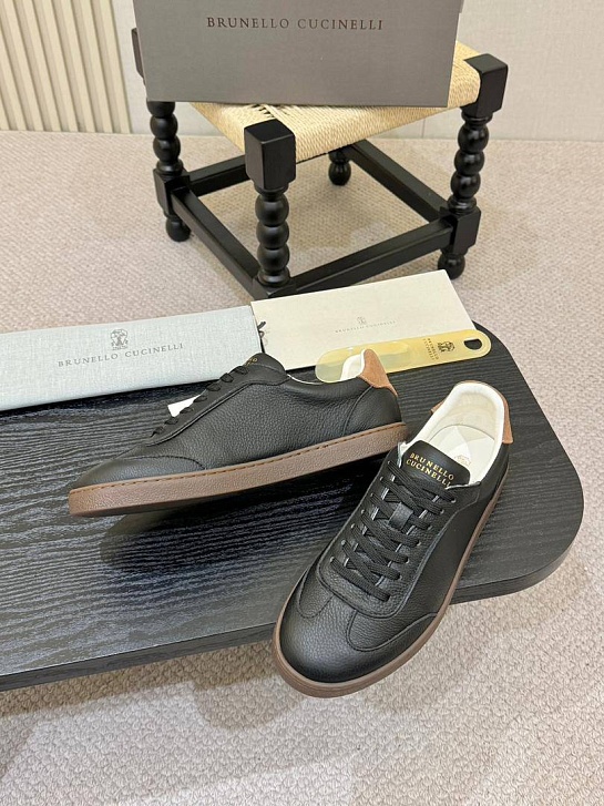 Кожаные кроссовки Brunello Cucinelli low-top - Black