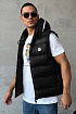 Мужской чёрный жилет Moncler Cardamine logo-patch