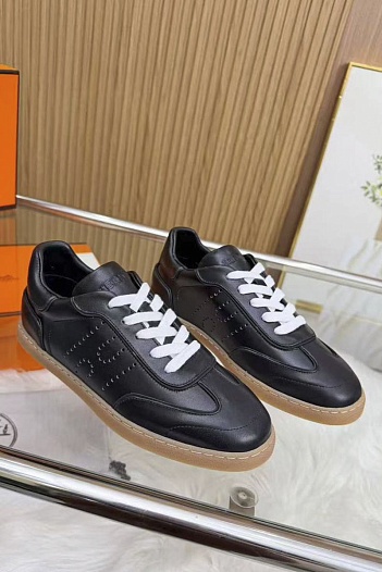Женские кожаные кроссовки Hermes Match   