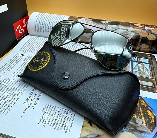 Солнцезащитные очки Ray-Ban Aviator Large Metal - Black Mirrored   
