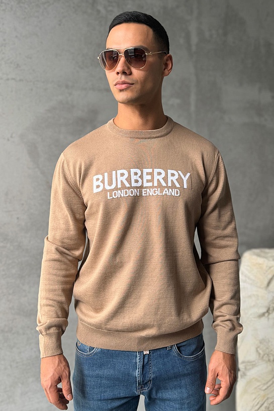 Мужской джемпер Burberry logo-intarsia - Beige