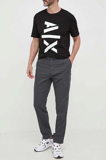 Мужская чёрная футболка Armani Exchange logo-print   