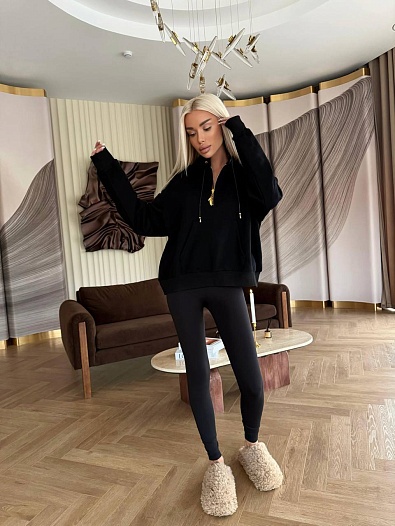 Женский свитшот Schiaparelli Premium zip neck - Black   