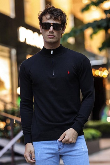 Мужская кофта Polo Ralph Lauren half-zip - Black   