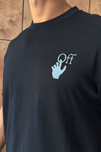 Чёрная оверсайз футболка Off-White Bubble Arrows   