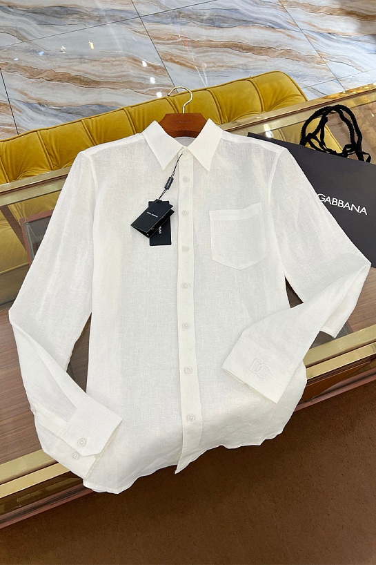 Льняная рубашка Dolce & Gabbana Premium - White