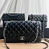 Кожаная чёрная сумка Chanel 25x15 см