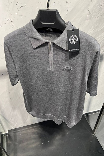Мужское поло Stefano Ricci Eagle zip-neck - Grey   