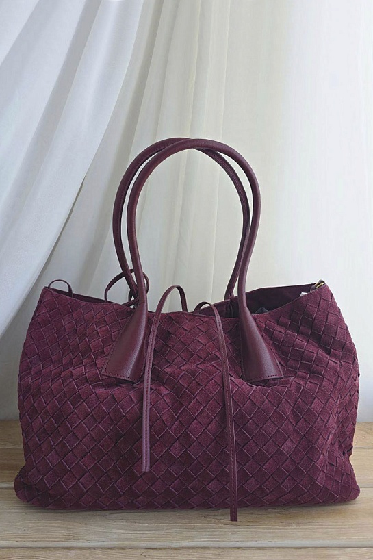 Замшевая сумка Bottega Veneta intrecciato 42x26