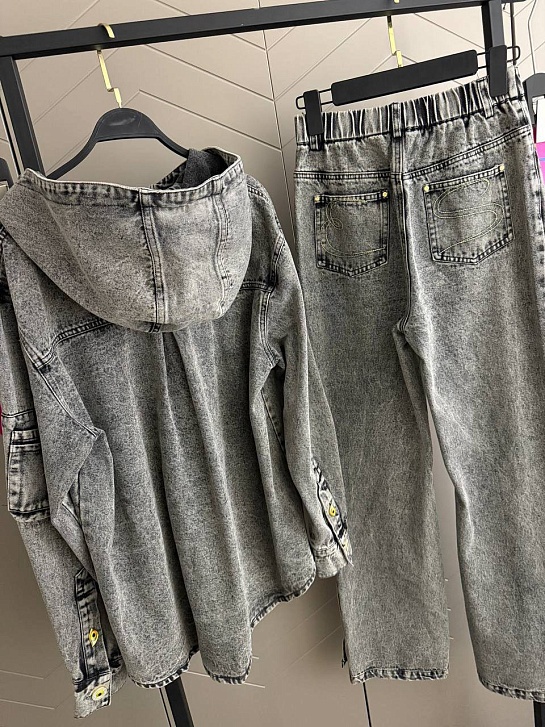 Женский джинсовый костюм Schiaparelli premium - Grey