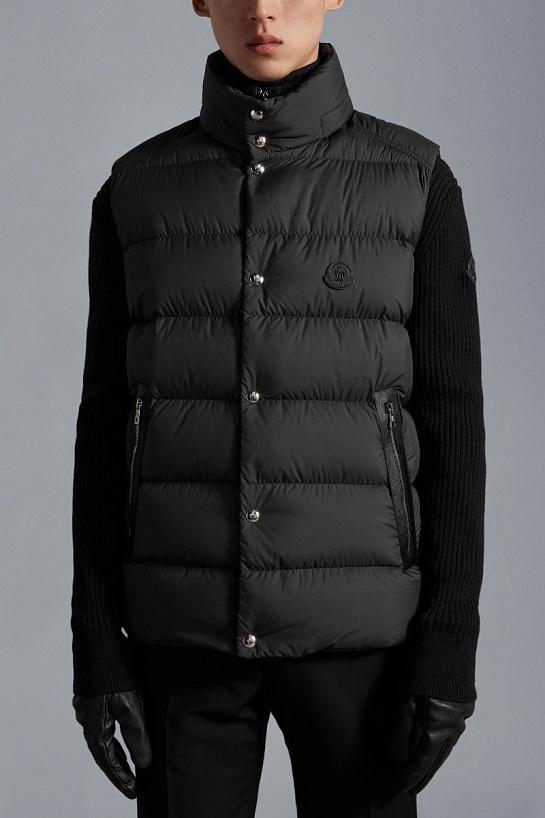 Чёрный жилет Moncler Herniaire logo-patch