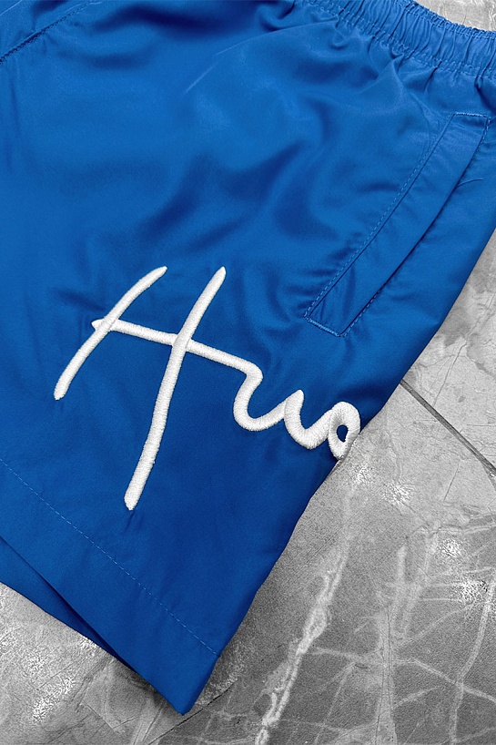 Мужские синие шорты Hugo Boss Dugo logo-embroidered