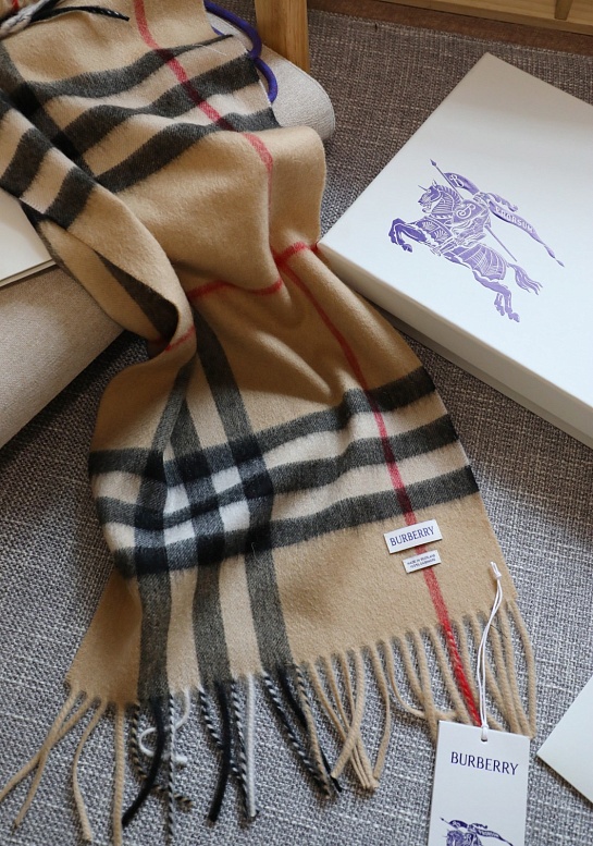 Шарф Burberry two-tone Check premium 168x30 см - Chestnut