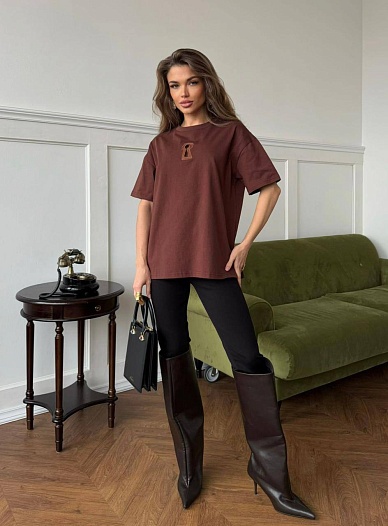 Женская футболка Schiaparelli premium - Brown   