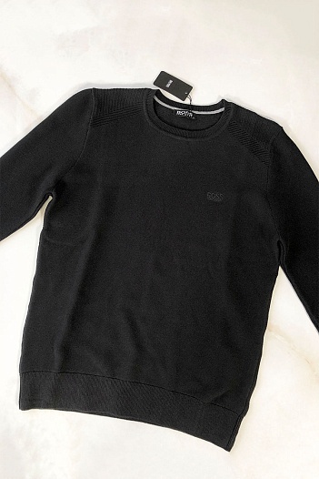 Чёрный мужской джемпер Hugo Boss logo-embroidered   