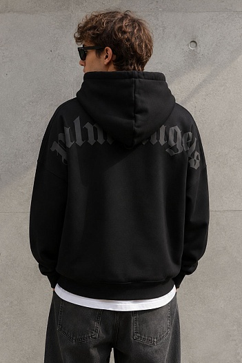 Чёрное оверсайз худи Palm Angels Classic logo-print   