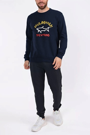 Свитшот тёмно-синего цвета Paul & Shark logo-print   