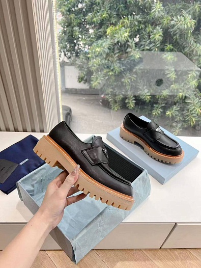 Женские чёрные ботинки Prada Premium   