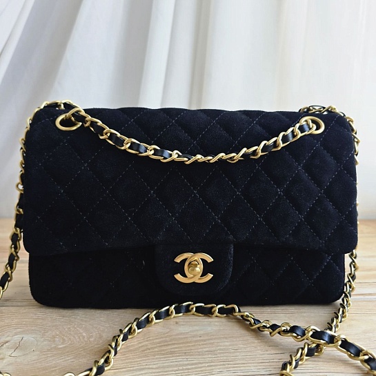 Замшевая сумка Chanel Classic Double Flap 25x14 см