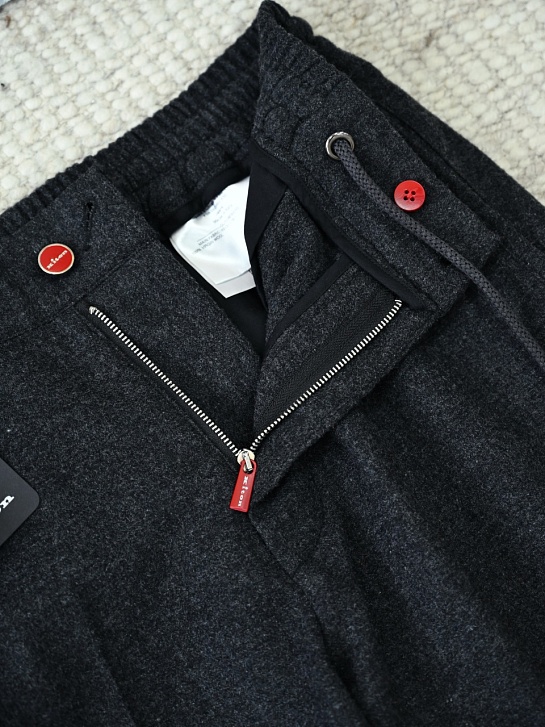 Мужские тёмно-серые брюки Kiton premium